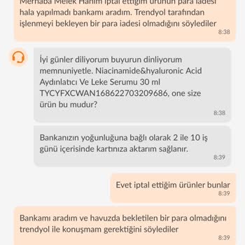 Trendyol'dan İptal Edilen Siparişlerin İadesi Bankamda Görünmüyor