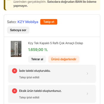 Eksik Parçalar Gönderilmedi Ve Hepsiburada Müşteri Hizmetleri Yanıt Vermiyor