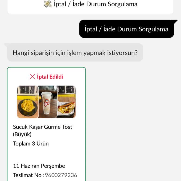 Trendyol GO'da Açıklamasız Sipariş İptali Ve Geri Ödeme Sorunu