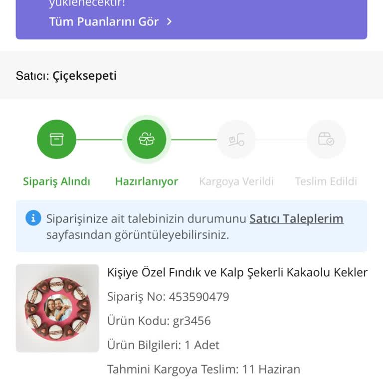 Çiçek Sepeti Teslim Edilmeyen Kalpli Kek ve Cevapsız Müşteri Hizmetleri İade Talebi