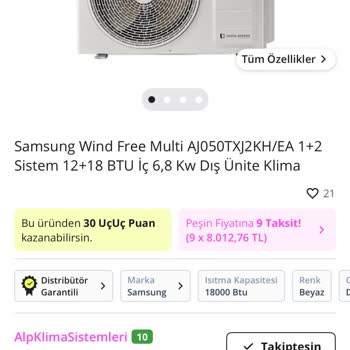 N11 İlan Edilen 6,8 KW Kapasite Yerine 5,0 KW Gelen Klima Nedeniyle Yaşanan Mağduriyet