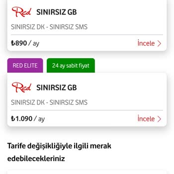 Tarif Değişikliği İçin Haksız Fiyat Teklifi