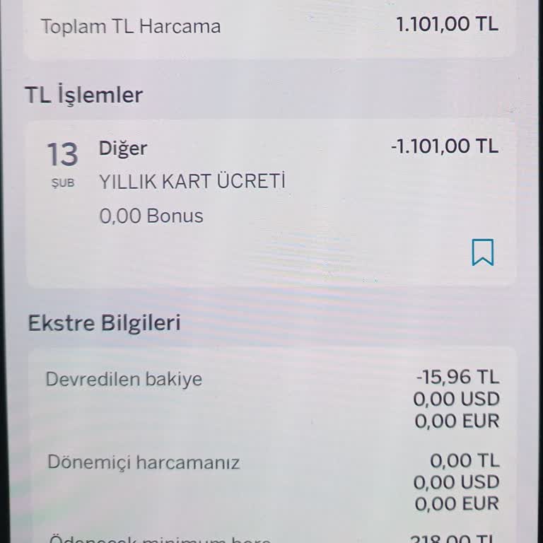 Garanti BBVA Yeni Kartımda Beklenmeyen 1.100 TL Kart Aidatı Ve İade Talebi