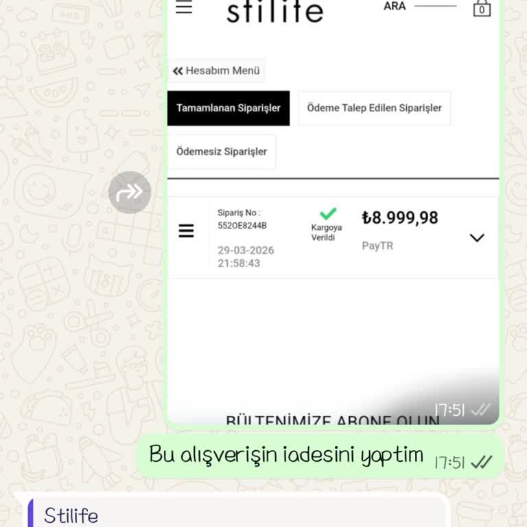 Stilife’den 8.999 TL’lik İade Ödemesi Alınmadı Ve Cevap Yok