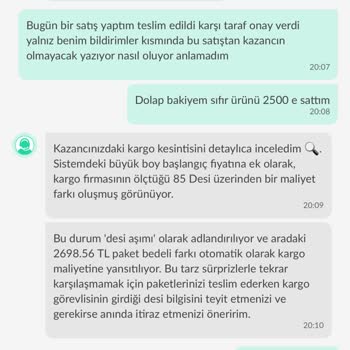 Dolap Satışında Aşırı Kargo Ücreti Kesintisi Ve Uyarı Eksikliği
