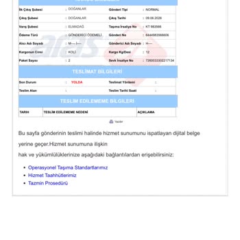 Aras Kargo Transferinde Ürün Gecikmesi Ve Bilgi Eksikliği