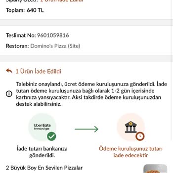 İstenmeyen Malzemelerle Gelen Pizza Ve Eksik İade Sorunu