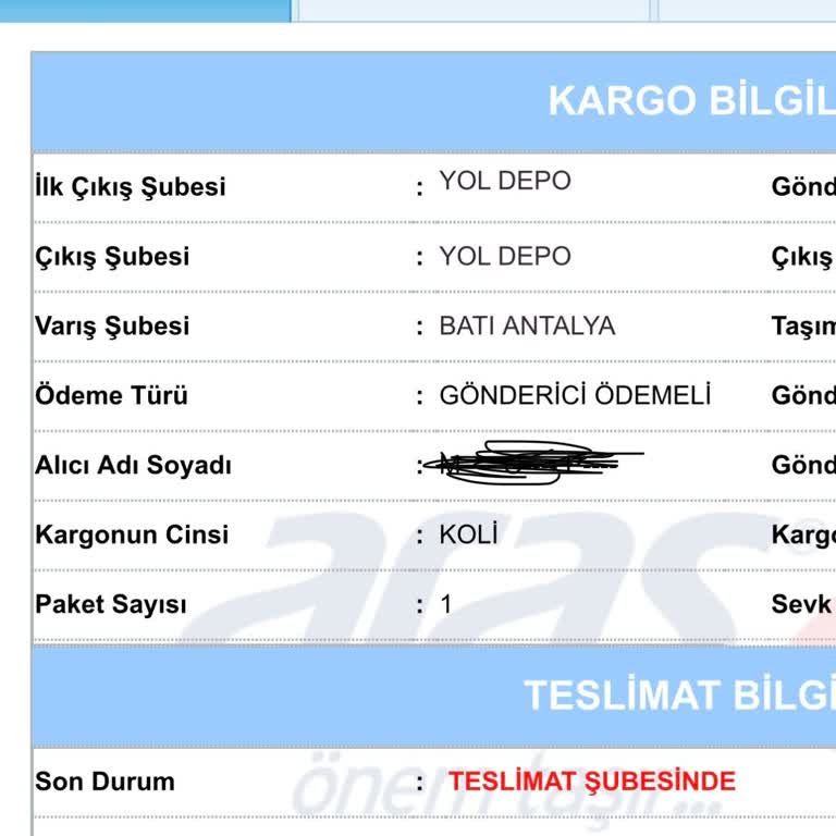 Şubeden Şubeye Yönlendirilen Kargo Teslim Edilemedi