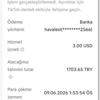 TikTok Para Çekme Engeli Açıklama Ve Hızlı Çözüm Talebi