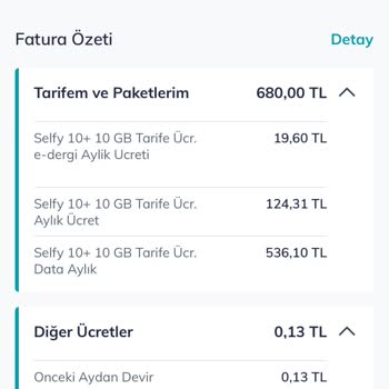 Türk Telekom Selfy 10+10 GB Planımda 680 TL Fatura, Hatalı Ücretlendirme Şikayeti