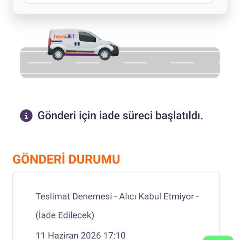 Hepsijet Yanlış İade İşlemiyle Kargom Geri Gönderildi