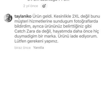Yanıltıcı Beden Ve Marka Bilgisi Ve İade Reddi