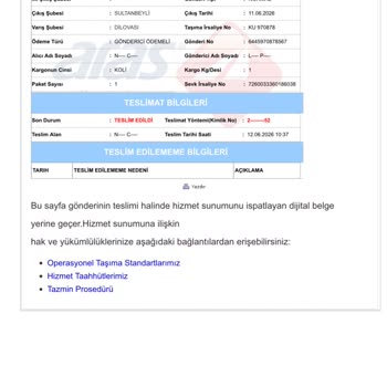 Aras Kargo’da Sürekli Kayıp Paket Ve Yetersiz İletişim