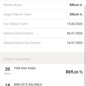 İzinim Olmadan Alınan 869 TL Yıllık Kart Ücretine İade Talebi