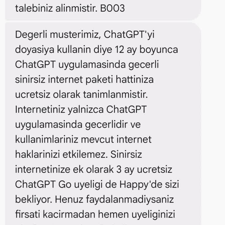 İzinim Olmadan Ücretsiz WhatsApp Hakkımın Kesilmesi Ve Cezasız Hattımın İptali Talebi