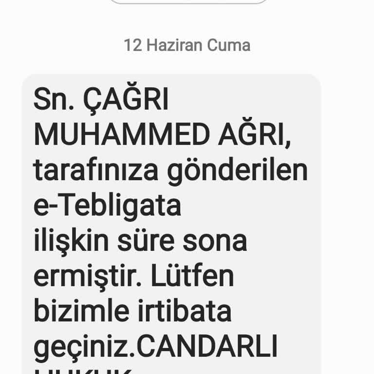 Kişisel Verilerimin Yetkisiz Kullanımı Ve Yanıltıcı E‑Tebligat SMS’i