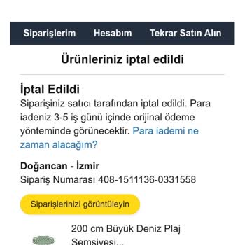 Adres Hatası Nedeniyle Tekrarlanan Sipariş İptali Ve Geri Ödeme Sorunu