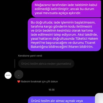 Defolu Ve Beden Uyuşmazlığı Olan Kot Takımda İade Reddi
