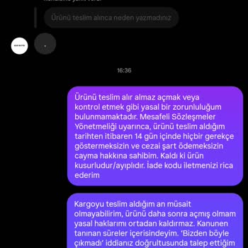 Defolu Ve Beden Uyuşmazlığı Olan Kot Takımda İade Reddi