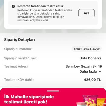 Yemeksepeti'nde Siparişim 2 Saatte Teslim Olmadı Ve Kendi Kendine İptal Edildi