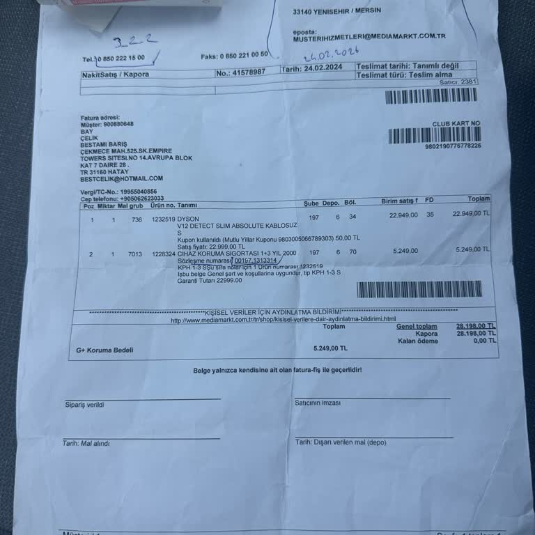 Kusurlu Dyson V12 Dikey Süpürge Tekrarlayan Arıza Yenisi İsteniyor