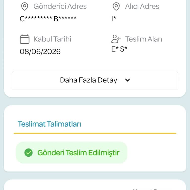 Teslim Edildiği Görünen Genç Kart Paketim Elime Ulaşmadı Ve 325 TL İadesi Talep Ediyorum
