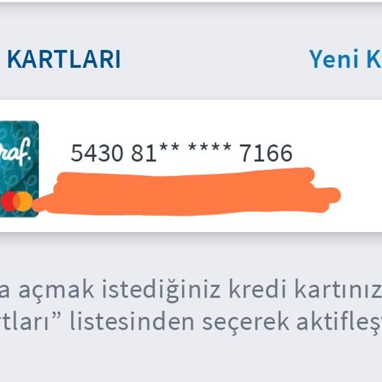 ATM'de Yutulan Kredi Kartım Şubede Aldım, Aktif Edilemedi