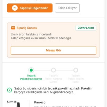 Trendyol Eksik Klips Teslim Edilmemesi ve Uzun Bekleme Süresi Nedeniyle Hemen İade Talebi