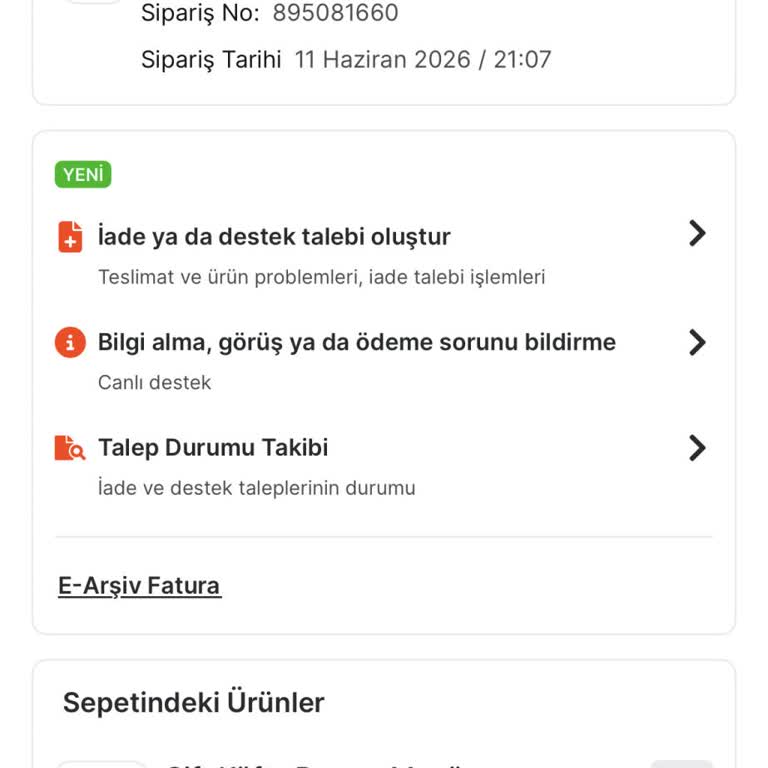 Geciken Ve Geri Gönderilen Siparişin İadesi İçin Acil Destek