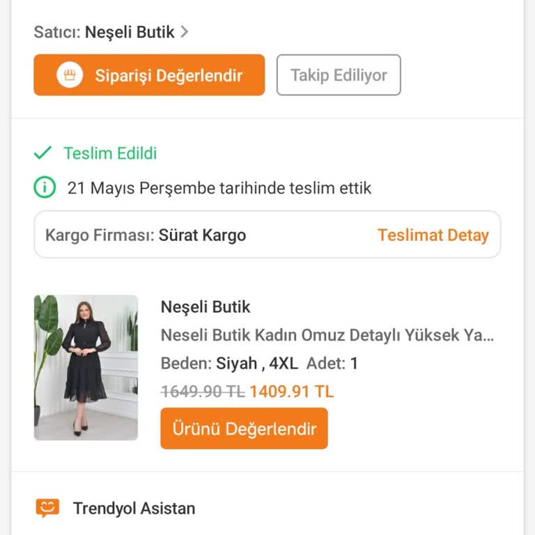 Beden Uymayan Elbise İçin İade Talebim İşleme Alınmadı