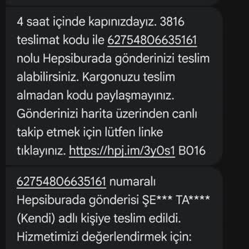 Hepsiburada ve Hepsijet'ten Kayıp Sipariş İçin Geri Ödeme Talebi