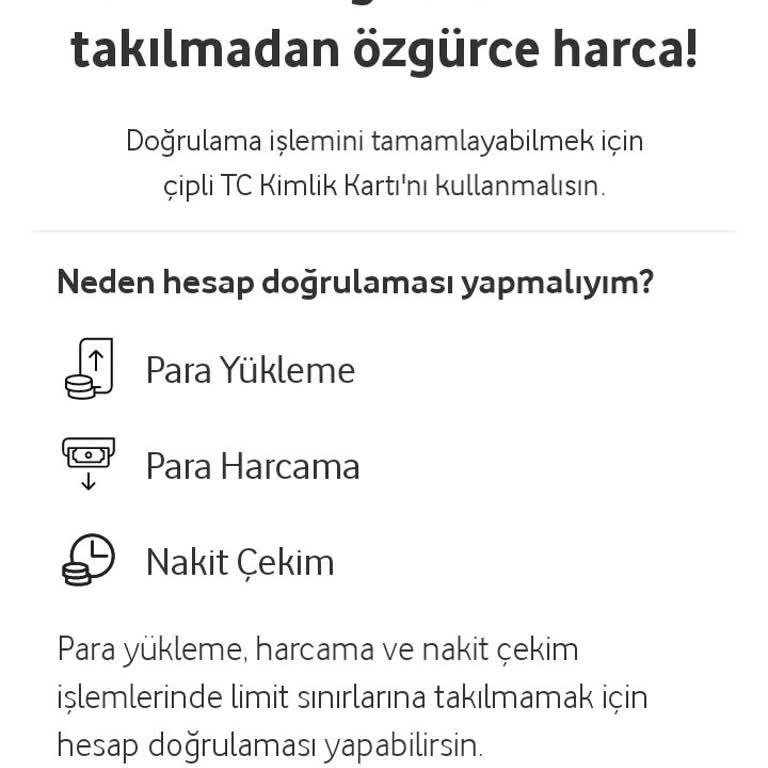 Vodafone Pay Doğrulama İşlemi Başarılı Olmasına Rağmen Limitler Güncellenmedi