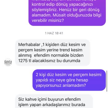 San Kuaför Tuzla’da Çelişkili Fiyat Açıklamaları Ve Aşırı Ücretlendirme