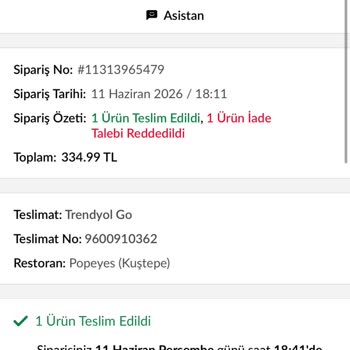 Trendyol Yemek Tekrarlayan Eksik Ürün Ve Otomatik Red Sorunları