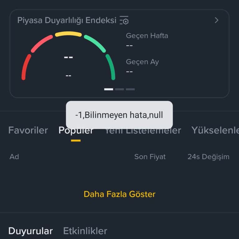 Binance Android Uygulamasında Bilinmeyen Hata Null Giriş Sorunu