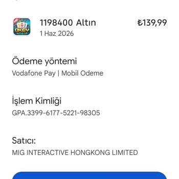 101 Okey Mi Çipler Hesaba Yüklenmedi
