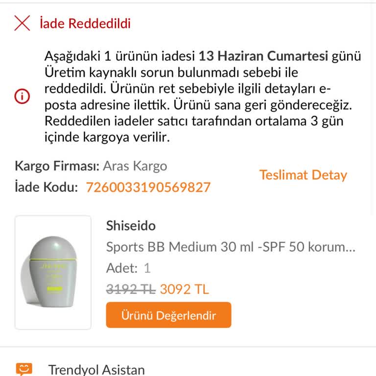 Cilt Yanması Ve Egzama Sonrası İade Talebinin Gerekçesiz Reddedilmesi
