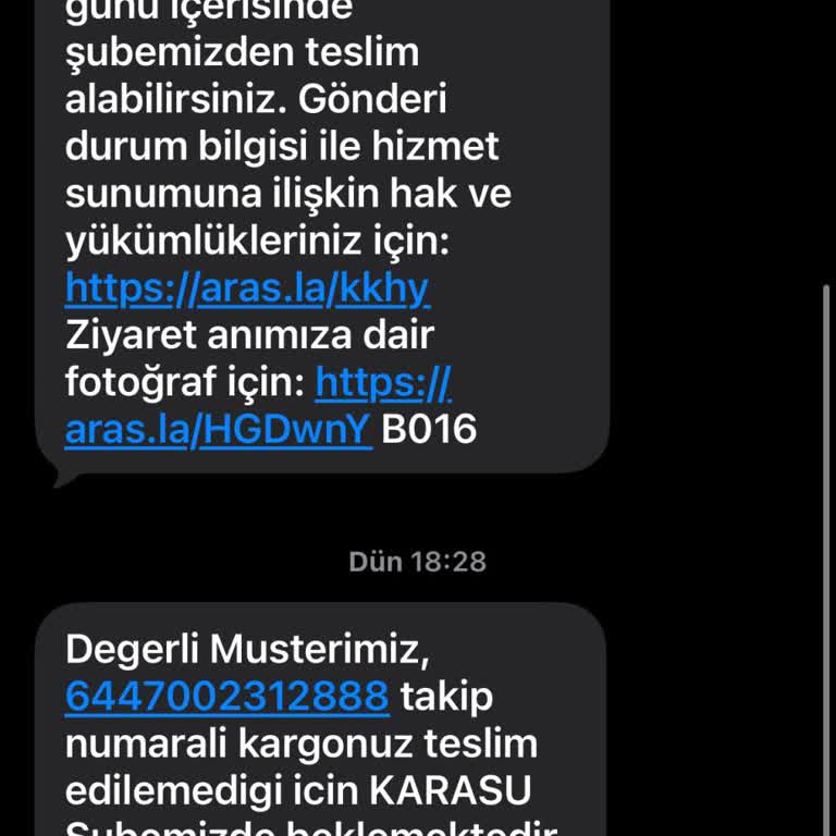 Aras Kargo Yanıltıcı Mesajları Ve Gerçekleşmeyen Teslimat
