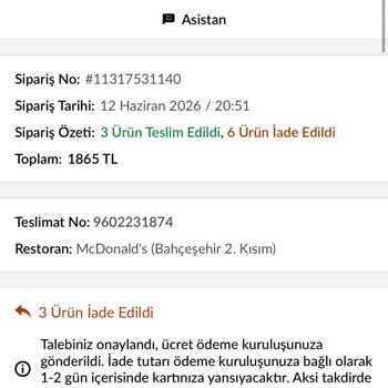Trendyol McDonald's Siparişinde Binlerce Lira Değerinde Ürün Eksik Gönderildi, Tam İade Bekleniyor