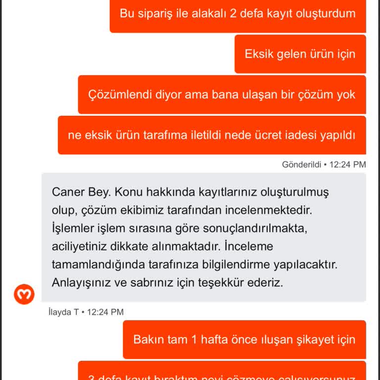 Migros Yemek'te Eksik Sipariş Ve Uzayan İade Süreci