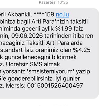 SMS İle Bildirilen %1,99 Faizli Kampanyanın Uygulanmaması Ve Geri Dönüş Eksikliği
