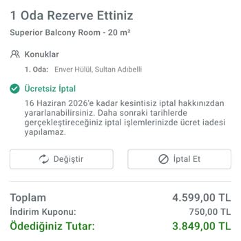 Obilet'in Keyfi Otel İptali Ve Aynı Tarihlerde Benzer Otel Talebi
