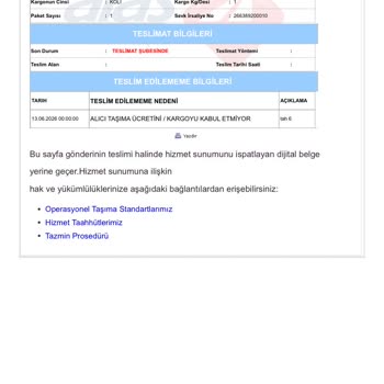 Aras Kargo Yanıltıcı Dağıtım Bilgisi Ve Kapıda Ödeme Reddine Karşı Şikayet