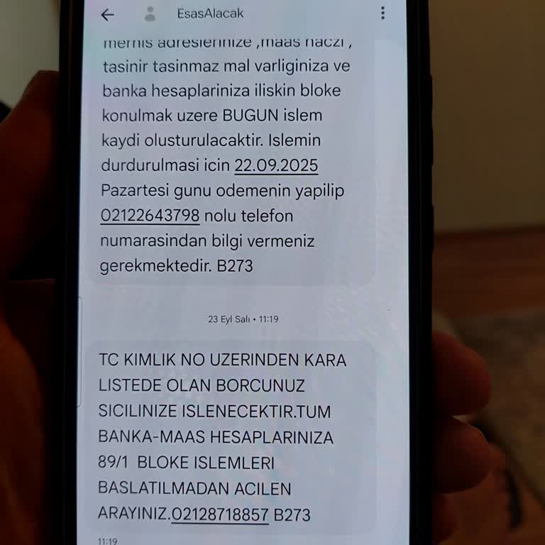 Esas Alacak'tan Alınmayan Borç Uyarısı SMS’leri Durdurulmalı
