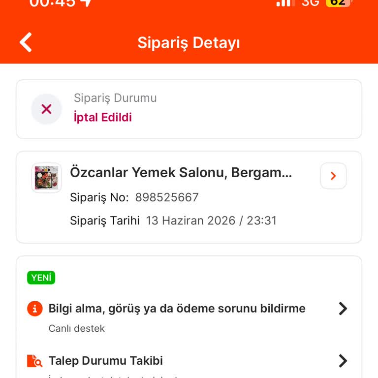 İptal Edilen Siparişten Çifte Ücret Çekimi Ve İade Talebi