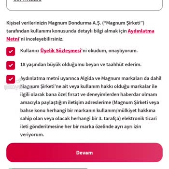 Algida Kampanya Kodu Hatası