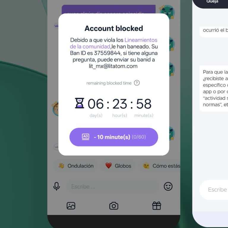 Litmatch, cuenta bloqueada sin aviso ni explicación, exijo solución