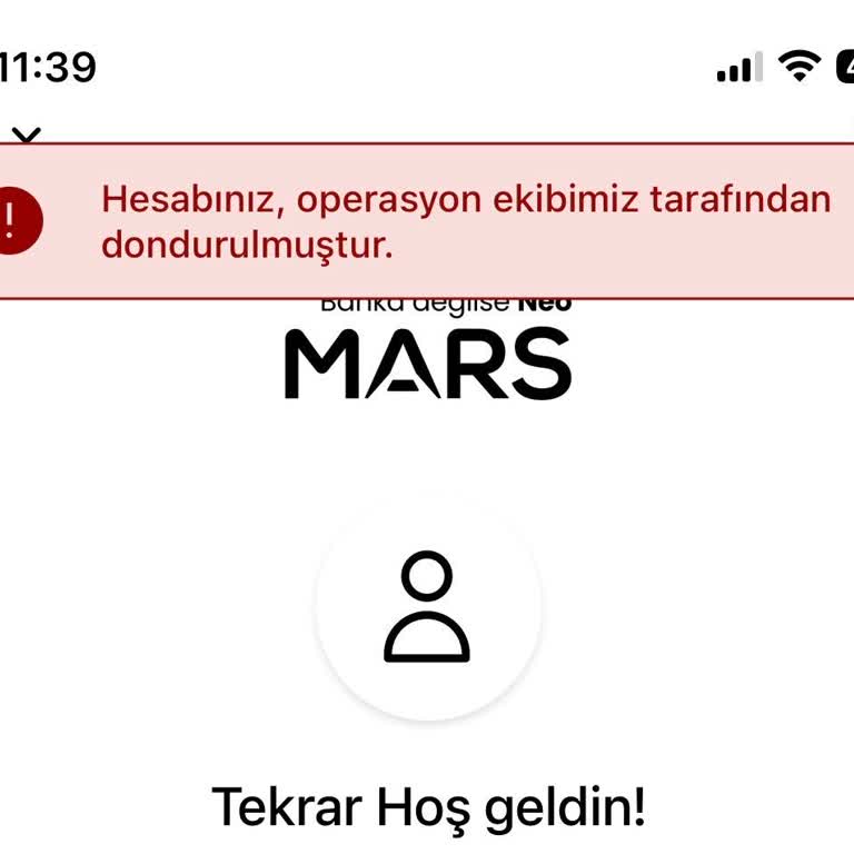 Mars Neo Hesabım Açıklama Almadan Donduruldu