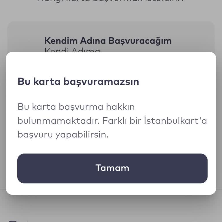 İstanbulkart Öğrenci Kartı Kaybı Sonrası Başvuru Hatası Sistemde Kabul Edilmiyor