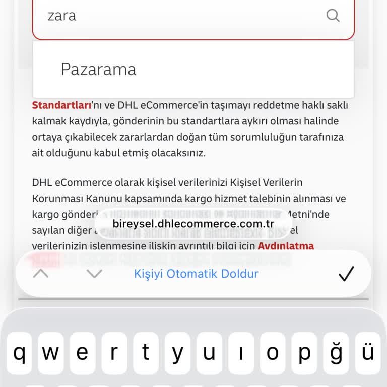 Zara İadesi İçin DHL Adresten Alım İmkânsızlığı